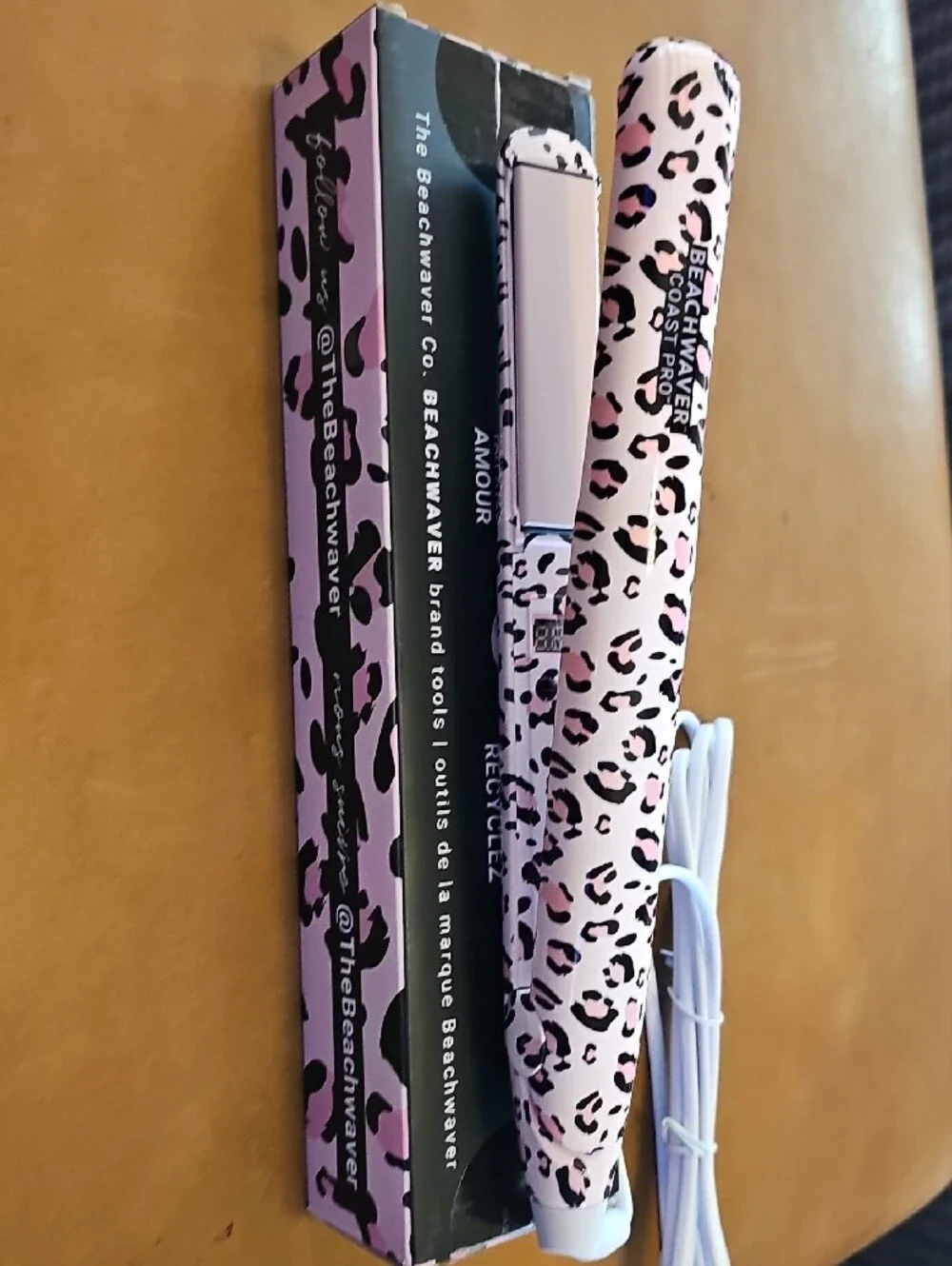 BEACHWAVER, Coast Pro Ceramic Styling Iron - Pink Leopard